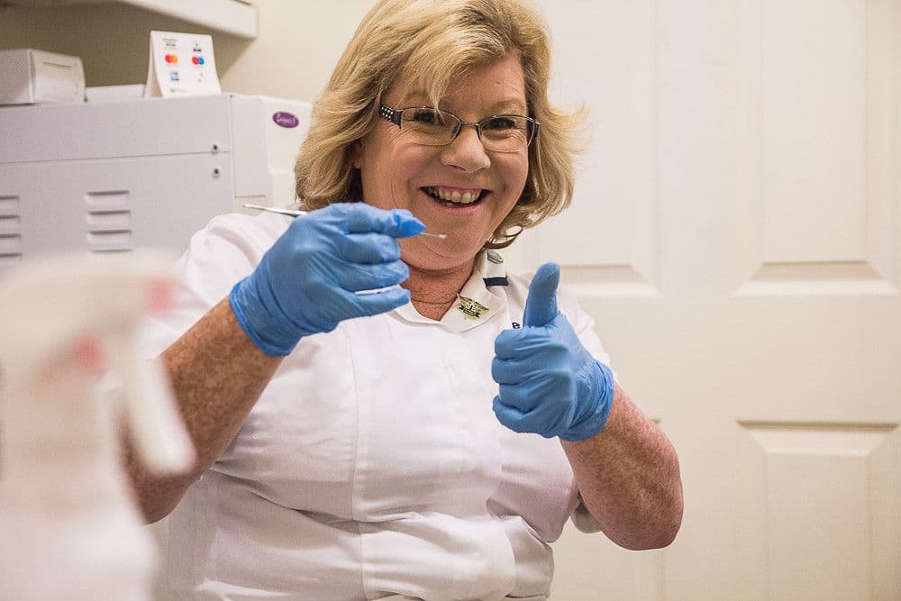 Sue Quinton North Wales podiatrist - at work