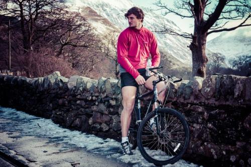 Barney Morris on his bike in Snowdonia